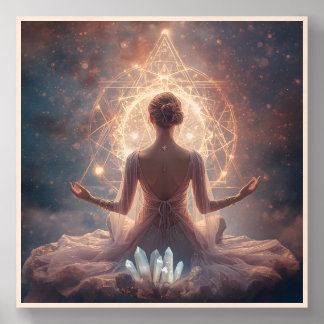Luminous Crystal Meditation Wood Photo Tile