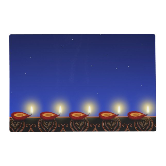 Luminous Diwali Lamp - Laminated Placemat (Front)