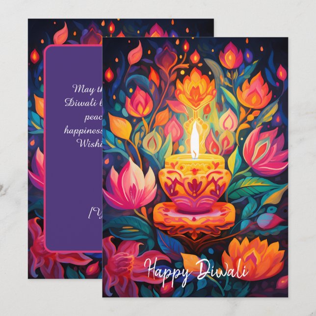 Luminous Diwali Splendor card (Front/Back)
