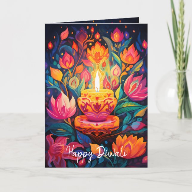 Luminous Diwali Splendor Holiday Card (Front)