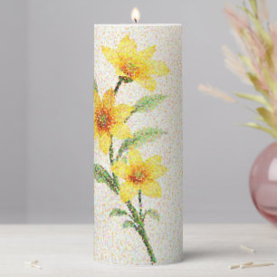 Luminous Dotwork Pillar Candle