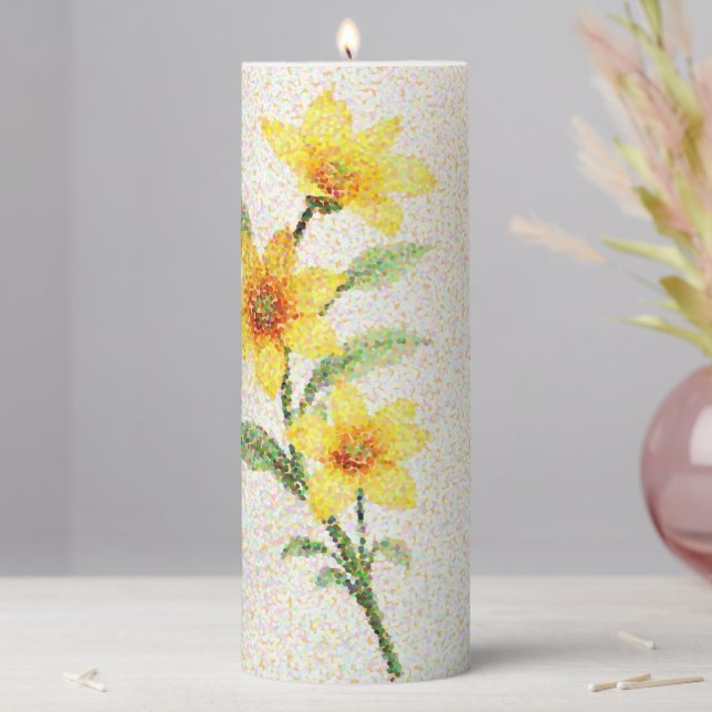 Luminous Dotwork Pillar Candle (In Situ)