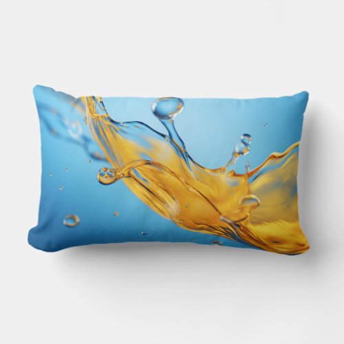 Luminous Droplet Oil in Water Lumber Throw Pillow