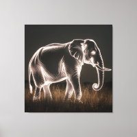 Luminous Elephant Silhouette