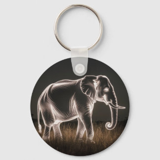 Luminous Elephant Silhouette Keychain