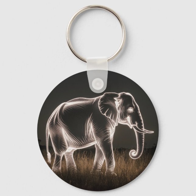 Luminous Elephant Silhouette Keychain (Front)