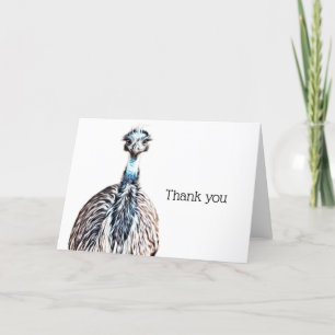 Luminous Emu Art Letterpress Thank You Card