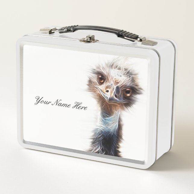 Luminous Emu Bird Art Metal Lunch Box (Front)