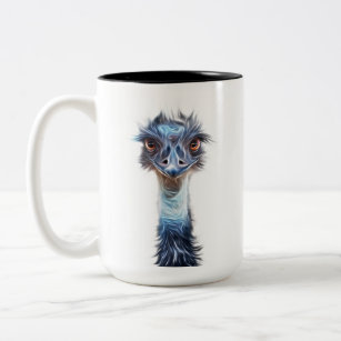 Luminous Emu Bird Art Two-Tone Coffee Mug