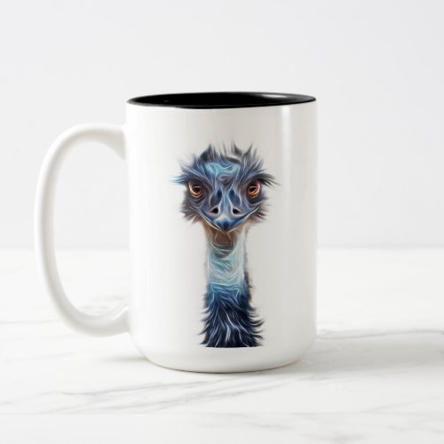 Luminous Emu Bird Art Two_Tone Coffee Mug