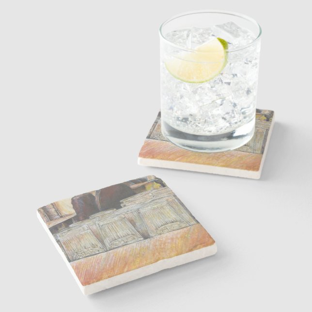 Luminous Equivalent of Passionate Emotions Stone Coaster (Side)