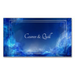 Luminous Ethereal Abstract Blue &amp; Silver Business Card Magnet