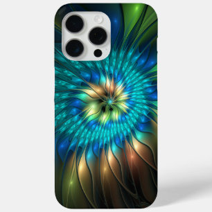 Luminous Fantasy Flower, Colorful Abstract Fractal iPhone 15 Pro Max Case