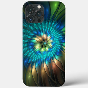 Luminous Fantasy Flower, Colorful Abstract Fractal iPhone 13 Pro Max Case