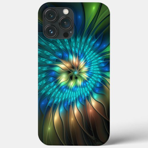 Luminous Fantasy Flower Colorful Abstract Fractal iPhone 13 Pro Max Case