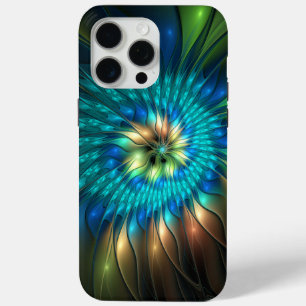 Luminous Fantasy Flower, Colorful Abstract Fractal iPhone 15 Pro Max Case