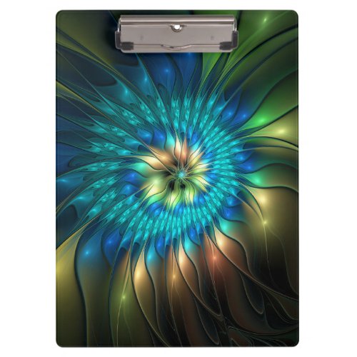Luminous Fantasy Flower Colorful Abstract Fractal Clipboard