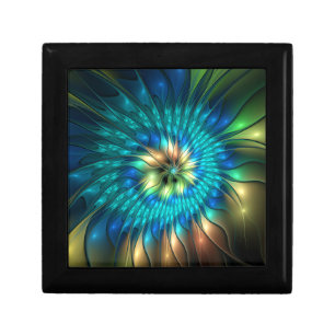 Luminous Fantasy Flower, Colorful Abstract Fractal Gift Box