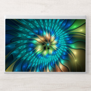 Luminous Fantasy Flower, Colorful Abstract Fractal HP Laptop Skin