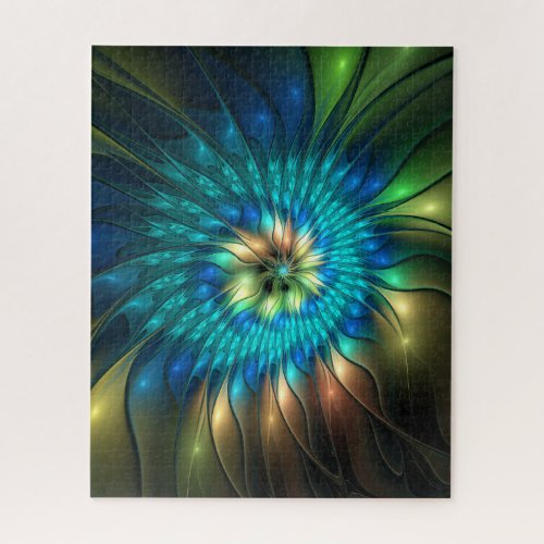 Luminous Fantasy Flower Colorful Abstract Fractal Jigsaw Puzzle