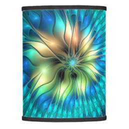 Luminous Fantasy Flower, Colorful Abstract Fractal Lamp Shade