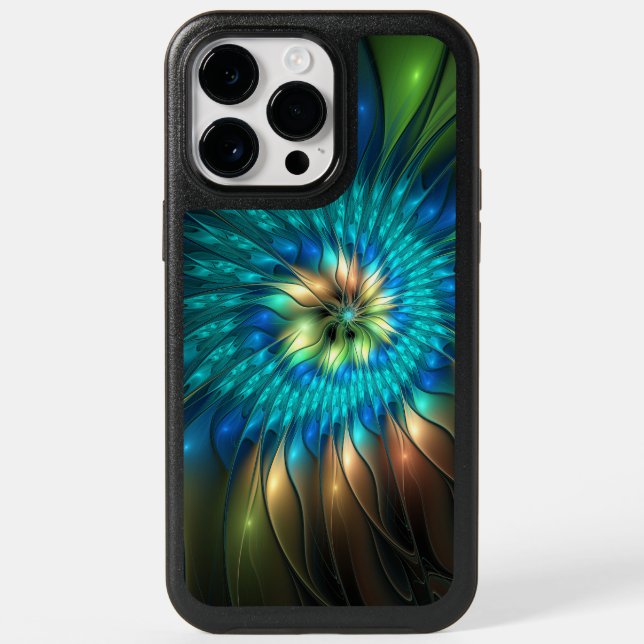 Luminous Fantasy Flower, Colorful Abstract Fractal Otterbox iPhone Case (Back)