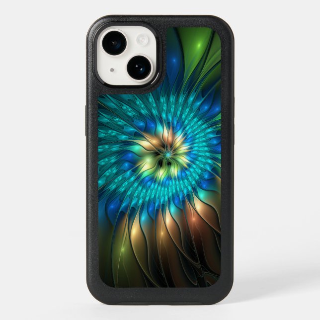 Luminous Fantasy Flower, Colorful Abstract Fractal Otterbox iPhone Case (Back)