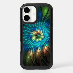 Luminous Fantasy Flower, Colorful Abstract Fractal iPhone 16 Case
