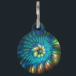 Luminous Fantasy Flower, Colorful Abstract Fractal Pet ID Tag<br><div class="desc">Unique shiny abstract fantasy flower.
Design for your pet tag and more.</div>