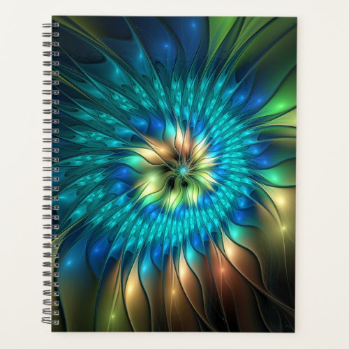 Luminous Fantasy Flower Colorful Abstract Fractal Planner