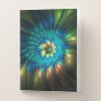 Luminous Fantasy Flower, Colorful Abstract Fractal Pocket Folder