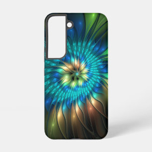 Luminous Fantasy Flower, Colorful Abstract Fractal Samsung Galaxy S22 Case