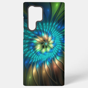 Luminous Fantasy Flower, Colorful Abstract Fractal Samsung Galaxy S22 Ultra Case
