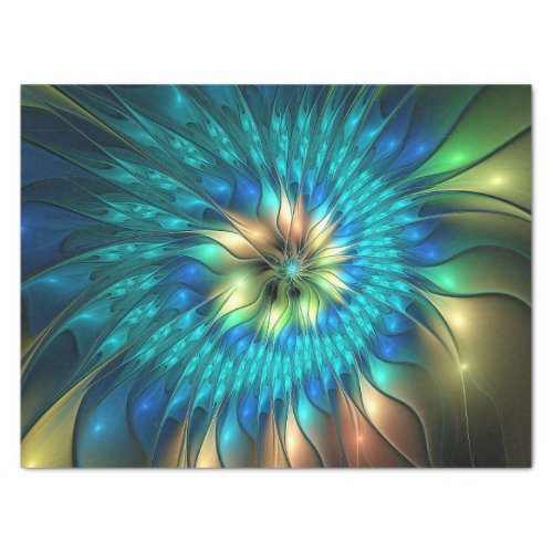 Luminous Fantasy Flower Colorful Abstract Fractal Tissue Paper