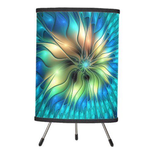 Luminous Fantasy Flower Colorful Abstract Fractal Tripod Lamp
