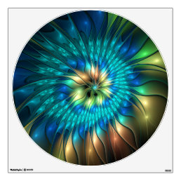 Luminous Fantasy Flower, Colorful Abstract Fractal Wall Decal