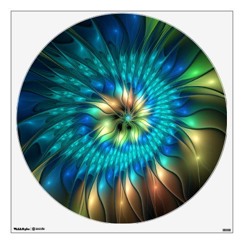 Luminous Fantasy Flower Colorful Abstract Fractal Wall Decal