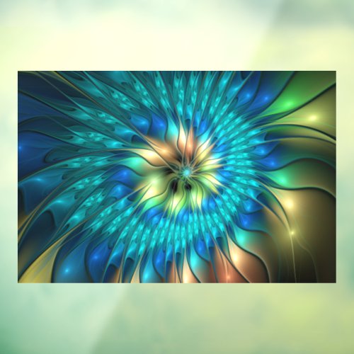 Luminous Fantasy Flower Colorful Abstract Fractal Window Cling