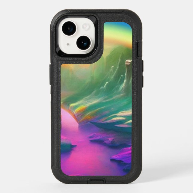 Luminous Fantasy Gorge: A Dreamlike Escape Otterbox iPhone Case (Back)