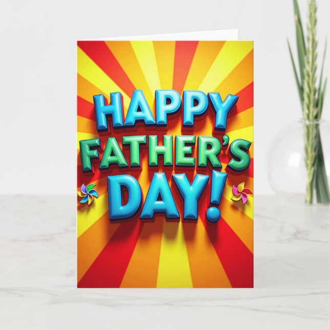 Luminous Fathers Day Burst Card (Front)