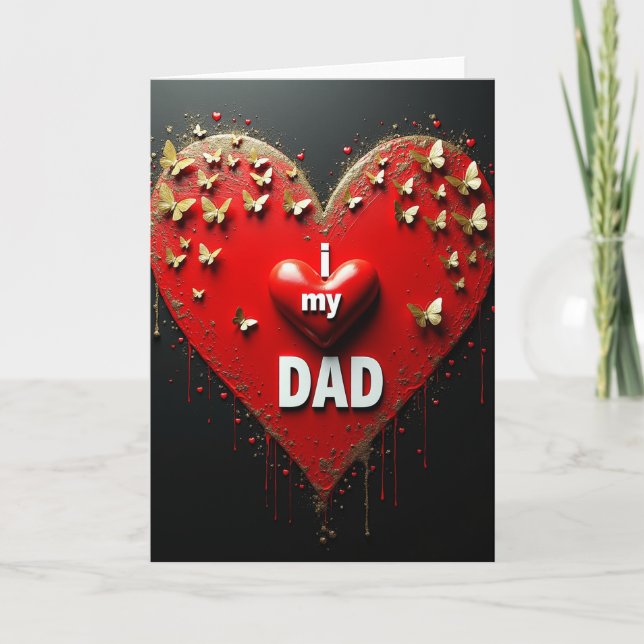 Luminous Fathers Day Heart Card (Front)