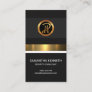 Luminous Faux Gold Foil Elegant Grey Dog Security Business Card