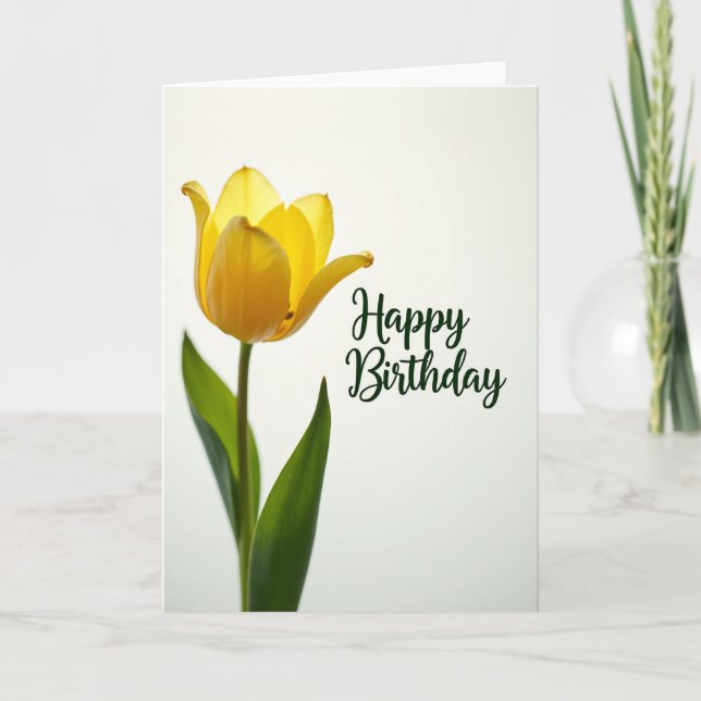 Luminous Floral Birthday Card (Front)