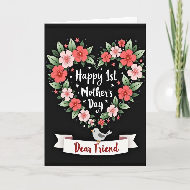 Luminous Floral Heart Card (Front)