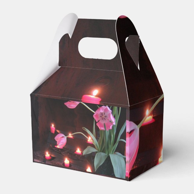 Luminous Floral Light Scene Favor Boxes (Back Side)
