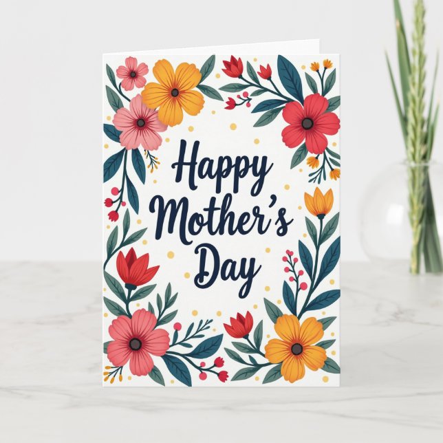Luminous Floral Mothers Day Card (Front)