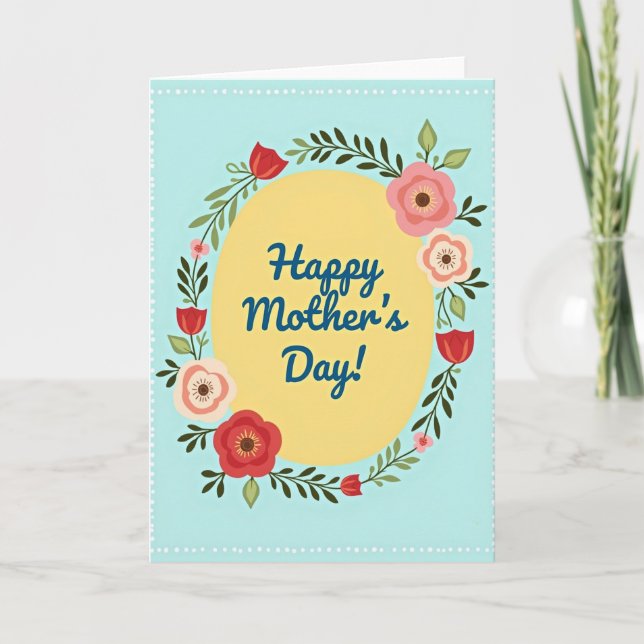 Luminous Floral Oval Card (Front)