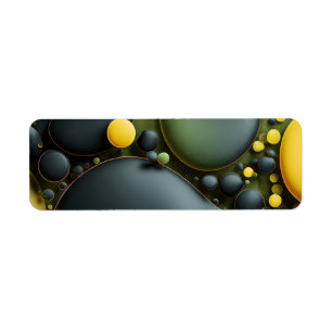 Luminous Fluid Dynamics: Yellow and Green Abstract Label