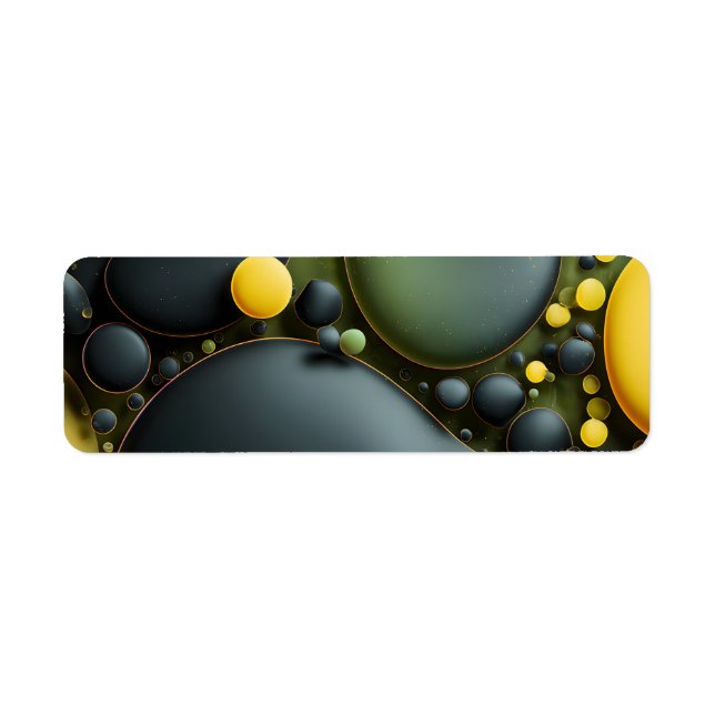 Luminous Fluid Dynamics: Yellow and Green Abstract Label (Front)