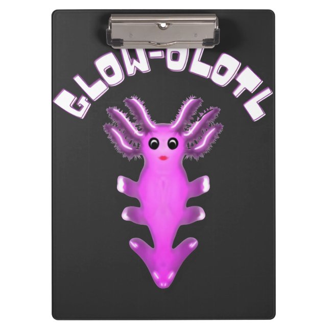 Luminous Galaxy Axolotl Digital Art Clipboard (Front)